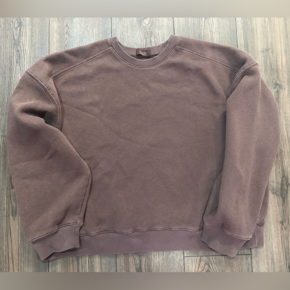 Nuuds Brown Oversized Crewneck Sweatshirt Chocolate Brown Pullover Women’s Large